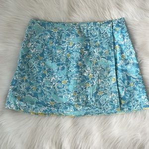 Vintage Lilly Pulitzer Reversiable Wrap Skirt Y2K Rare Monkey Print